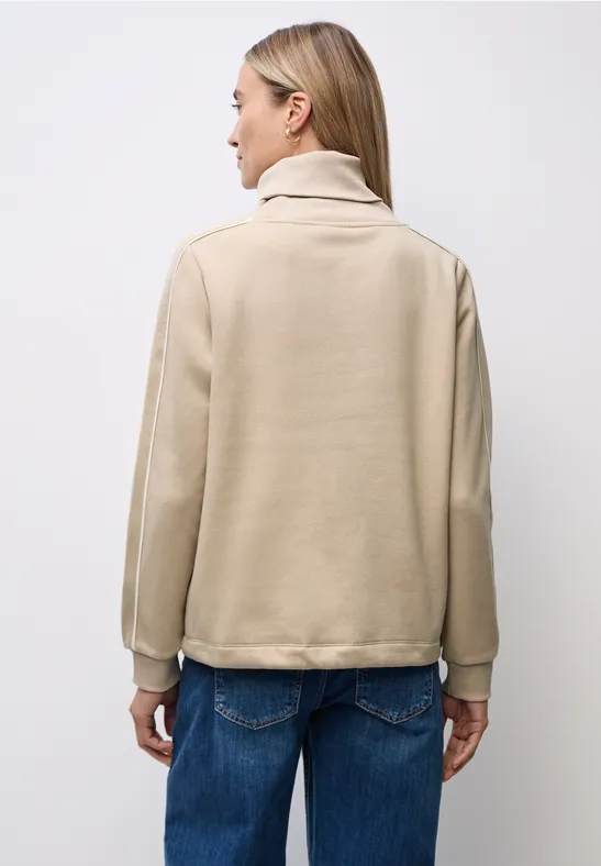 Sweater met opstaande kraag sanded beige