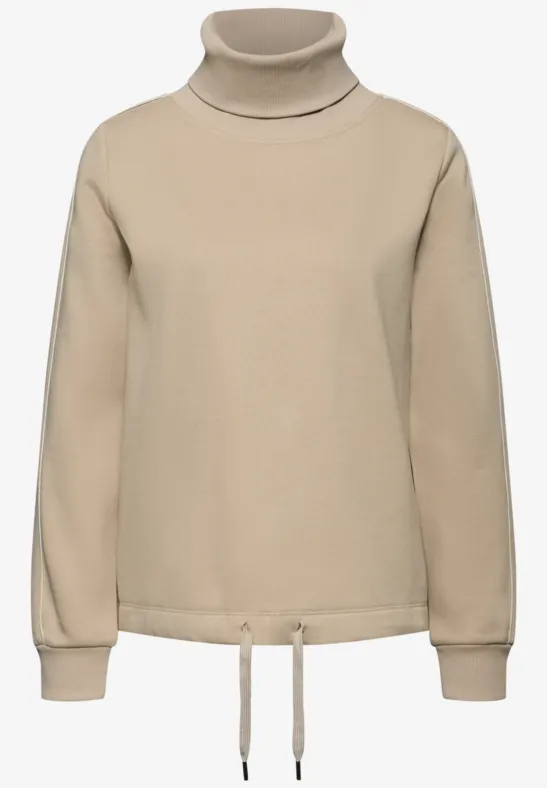 Sweater met opstaande kraag sanded beige