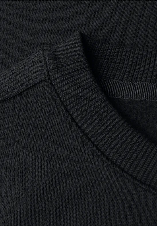 Sweat-shirt avec détail côtelé Black