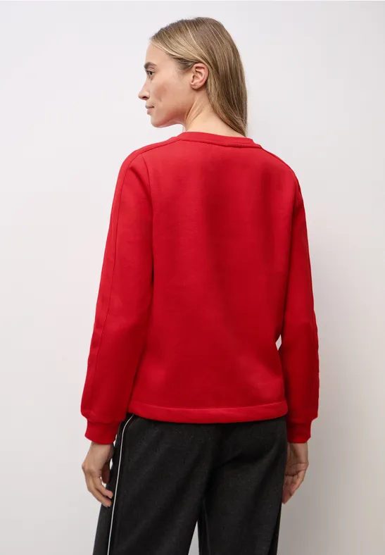 Sweat-shirt avec détail côtelé racing red