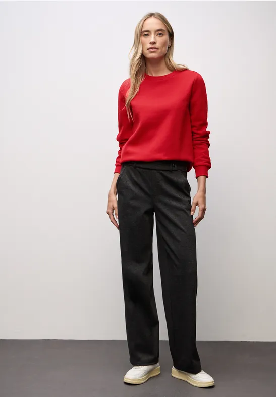 Sweat-shirt avec détail côtelé racing red