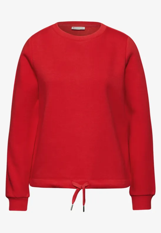 Sweat-shirt avec détail côtelé racing red