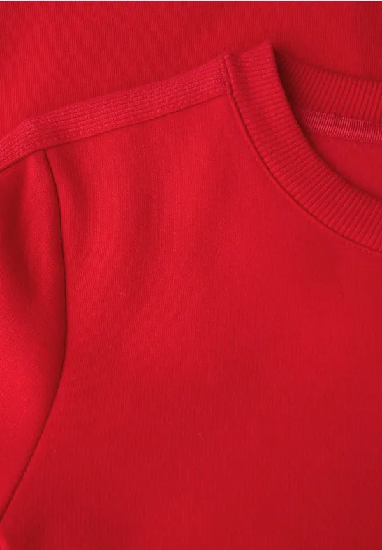 Sweat-shirt avec détail côtelé racing red