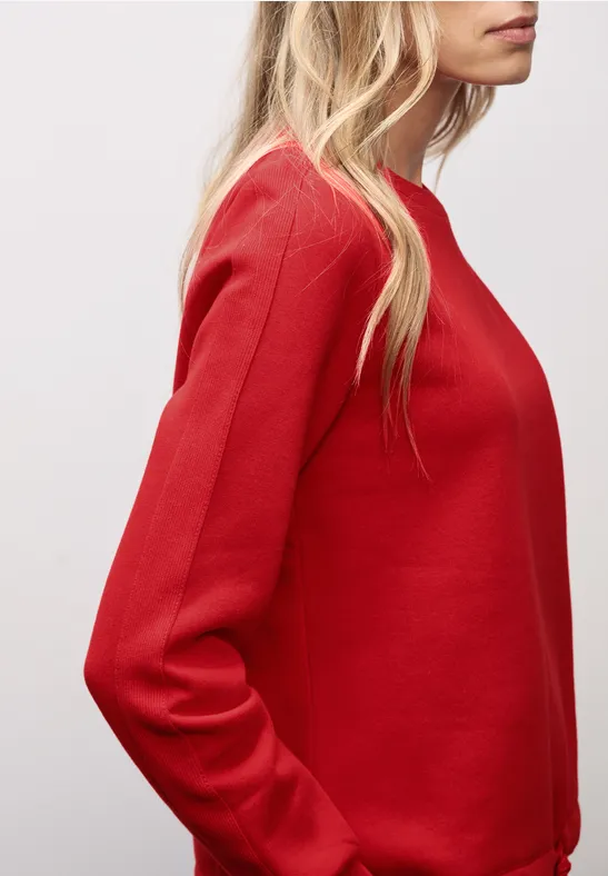 Sweat-shirt avec détail côtelé racing red