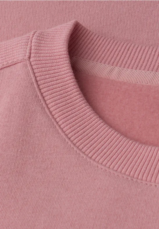 Sweatshirt mit Rippdetail powder pink
