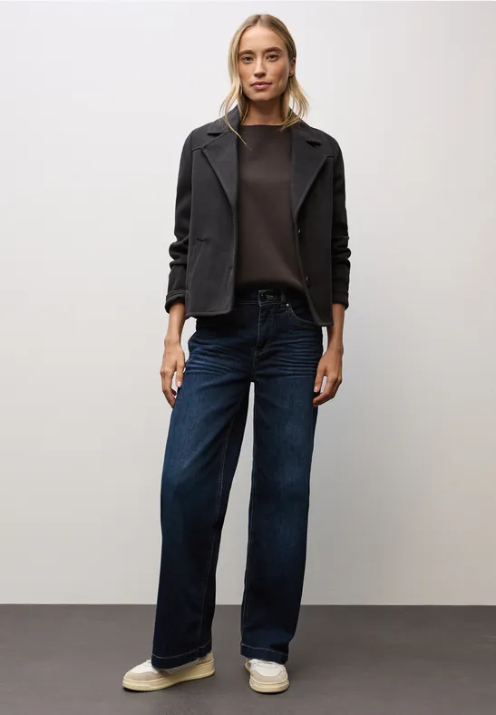 Sweater met geribd detail darkest brown