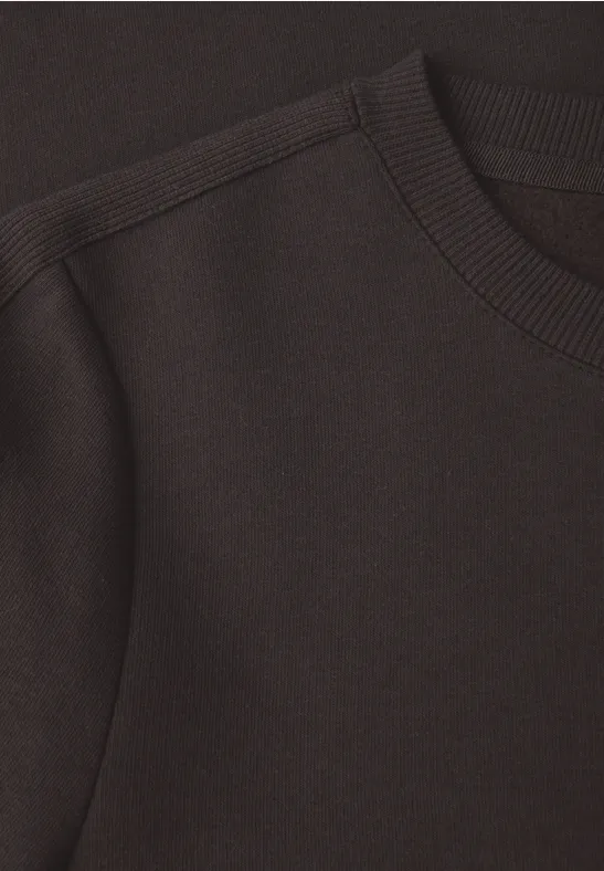 Sweater met geribd detail darkest brown