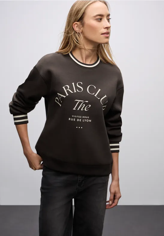 Sweat-shirt à impression Loose Fit darkest brown
