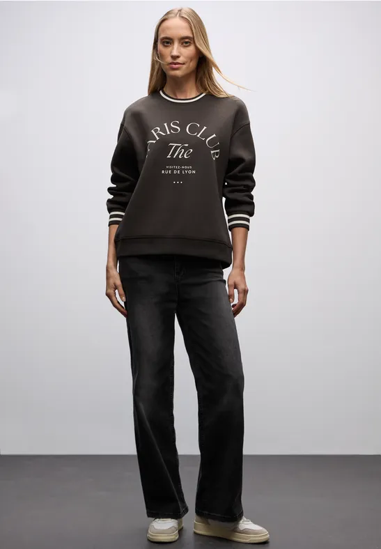Sweat-shirt à impression Loose Fit darkest brown