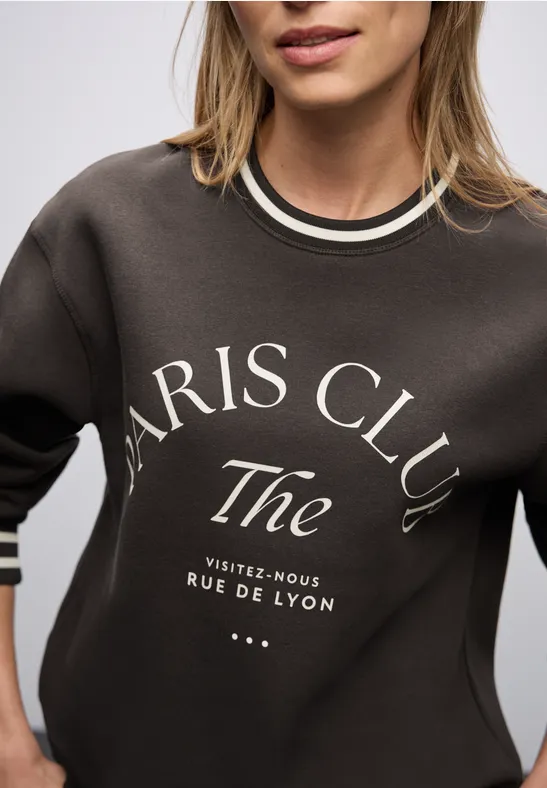 Sweat-shirt à impression Loose Fit darkest brown
