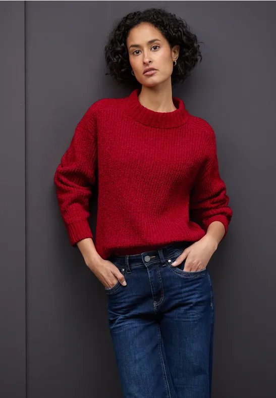 Zachte chenille trui racing red