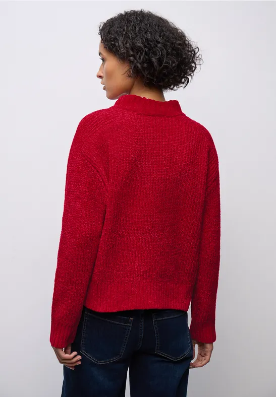 Zachte chenille trui racing red