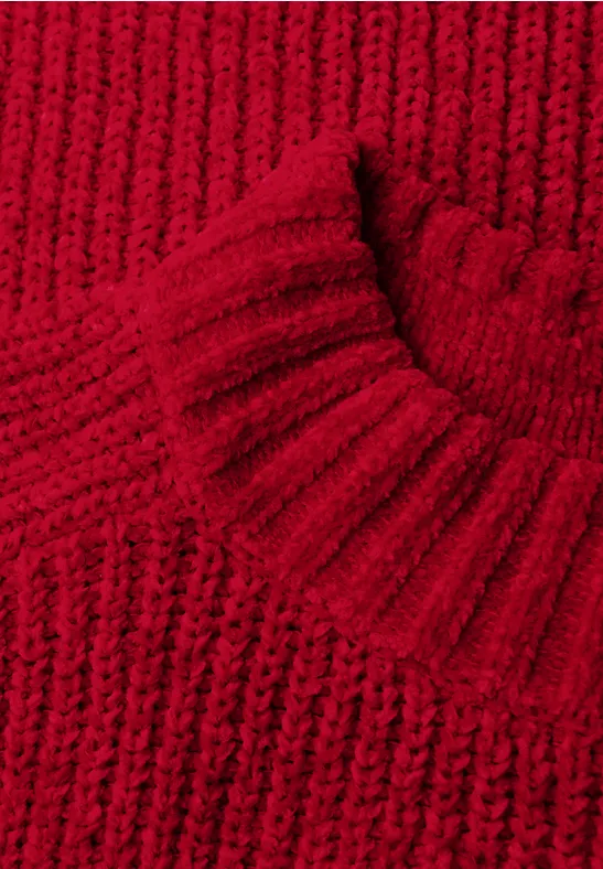 Zachte chenille trui racing red