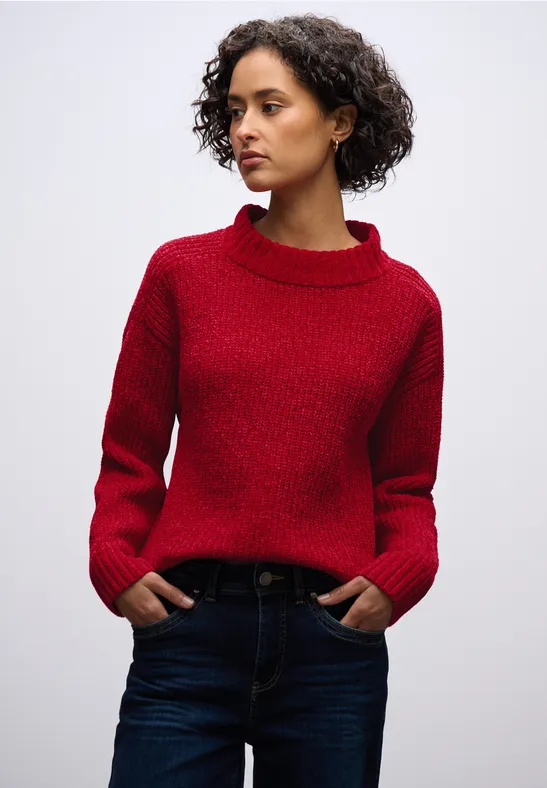 Zachte chenille trui racing red