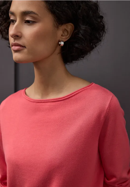 Pull basique striking coral