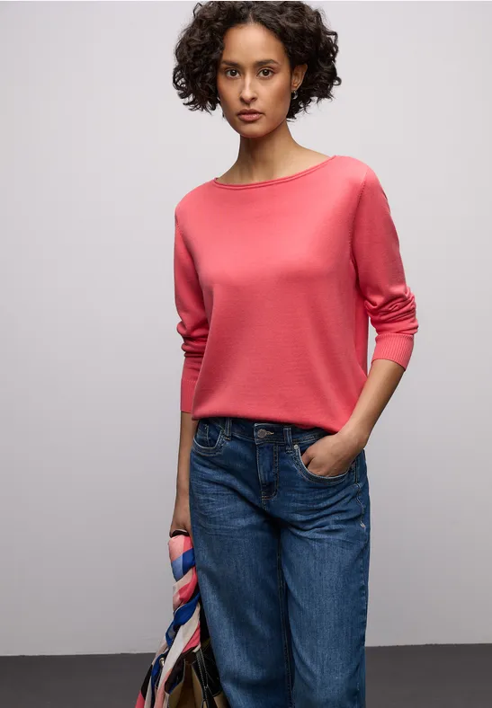 Pull basique striking coral