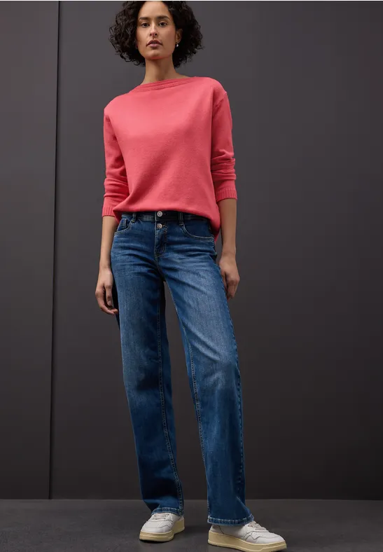 Softer Basic Pullover striking coral