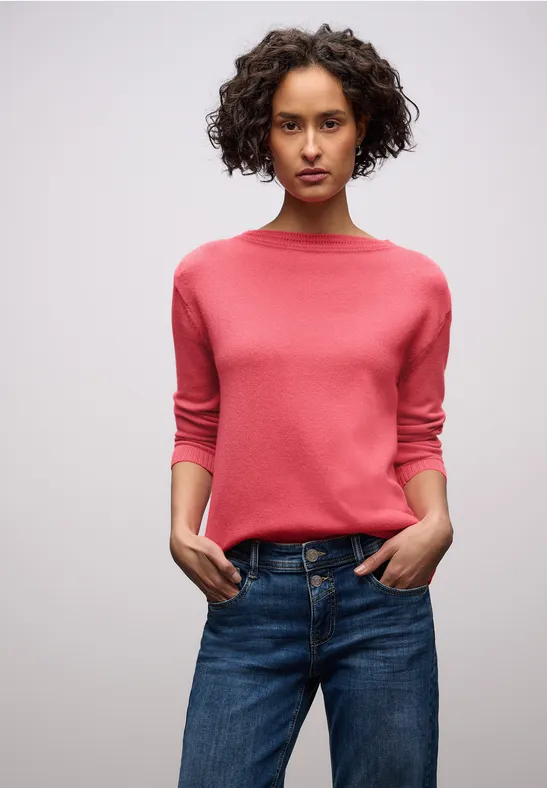 Softer Basic Pullover striking coral