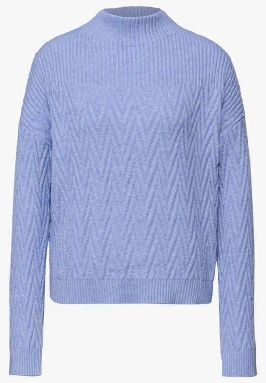 Pull avec mélange de structures frosted blue mel.