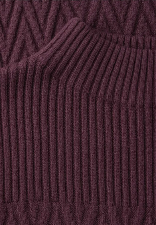 Pullover mit Strukturmix jazz berry