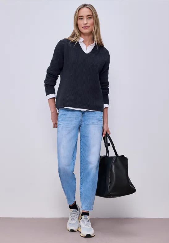 Trui in effen kleur shadowed navy