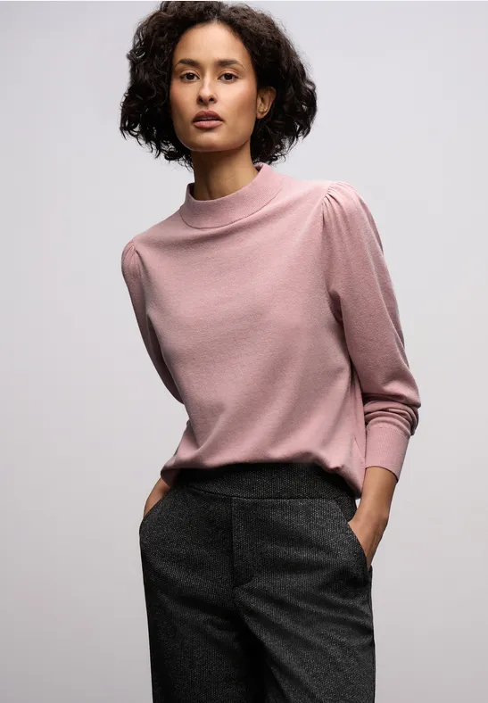 Pull basique douillet powder pink mel.