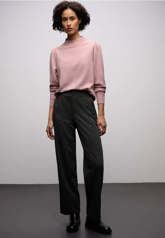 Pull basique douillet powder pink mel.