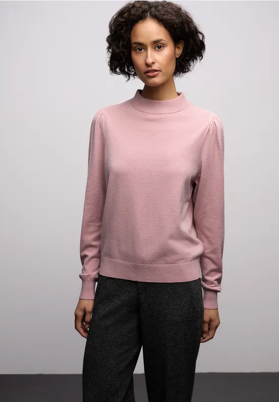 Pull basique douillet powder pink mel.
