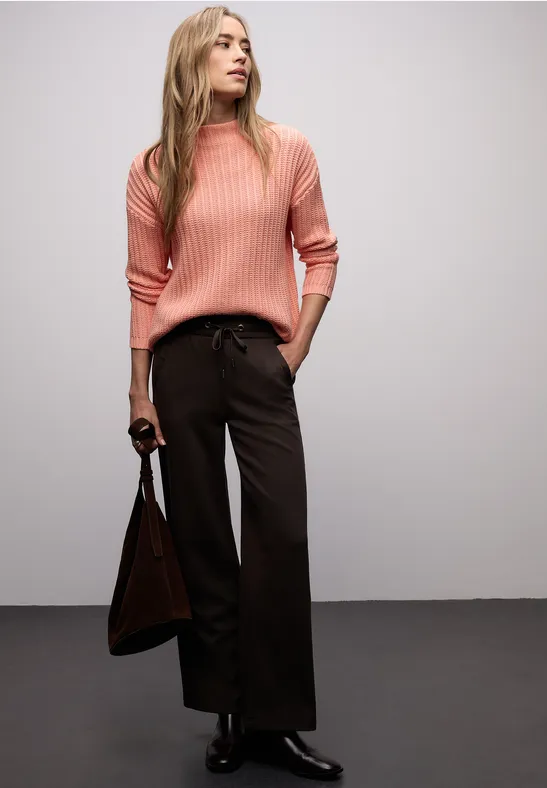 Turtleneck Strukturpullover light apricot