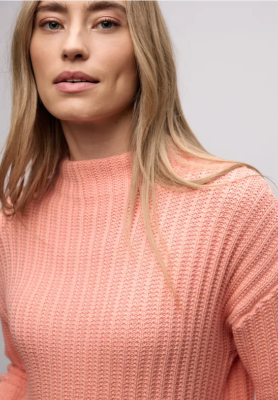 Turtleneck Strukturpullover light apricot