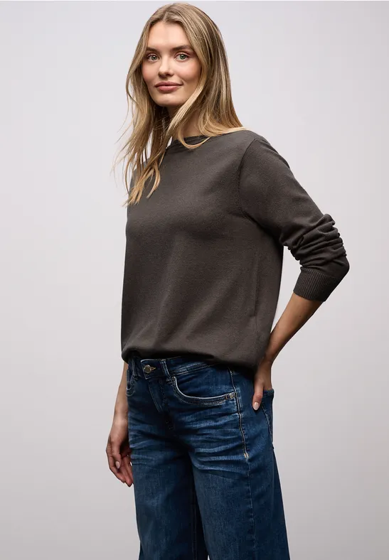 Basic U-Boot Pullover rustic brown mel.