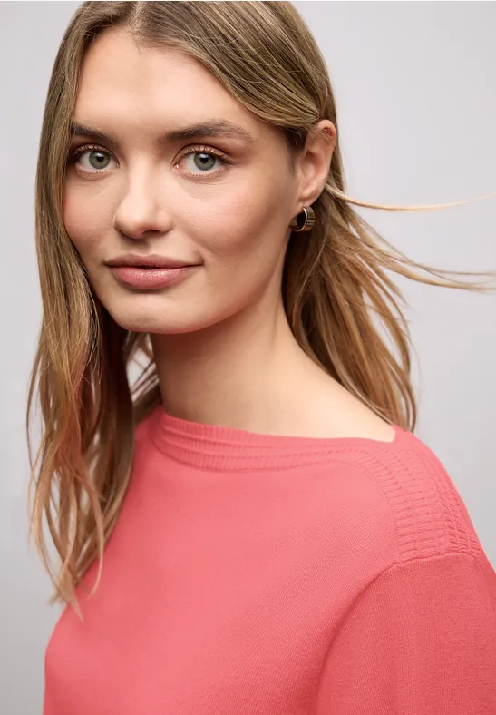 Pull-over basique U-Boot striking coral mel.