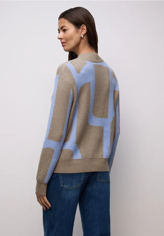 Jacquard Pullover light terra mocha mel.
