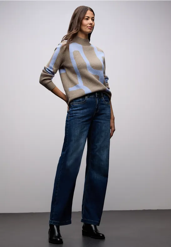 Jacquard Pullover light terra mocha mel.