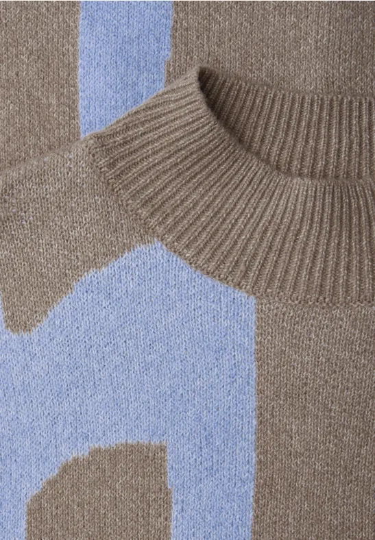 Jacquard Pullover light terra mocha mel.