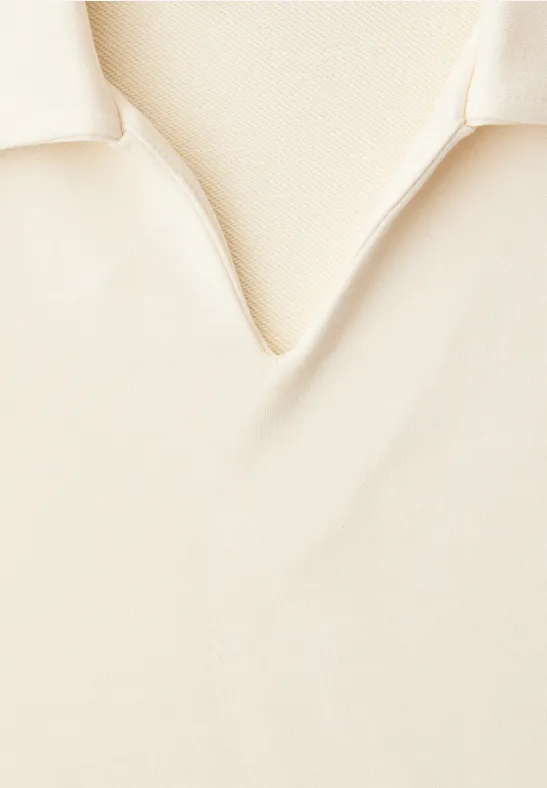 Sweat-shirt à col soft beige