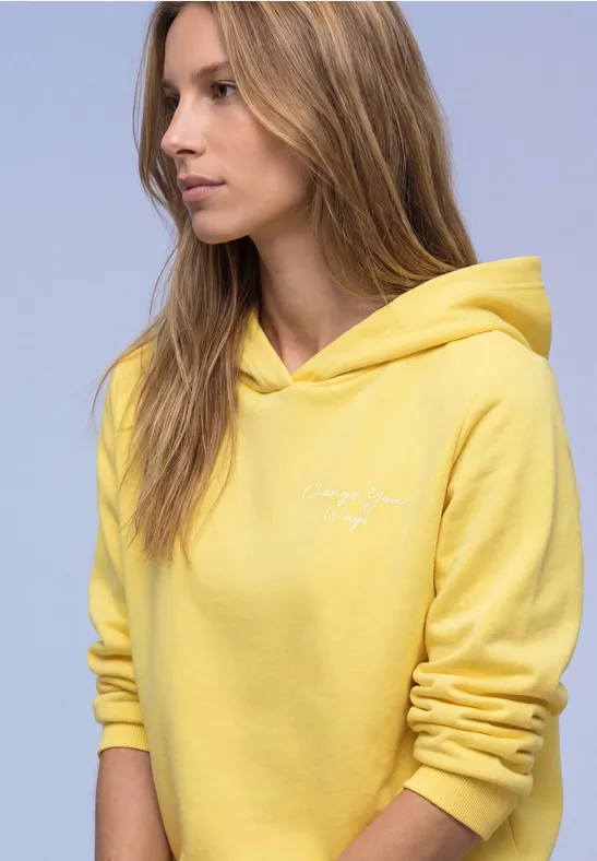 Hoodie avec backprint bloom yellow