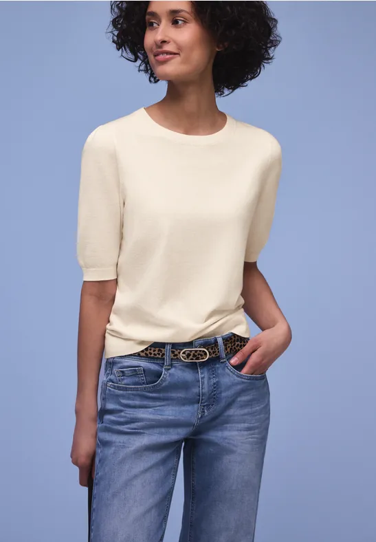 Pull-over en couleur unie cream white melange