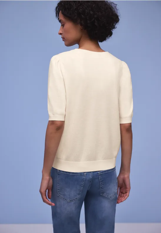 Pull-over en couleur unie cream white melange