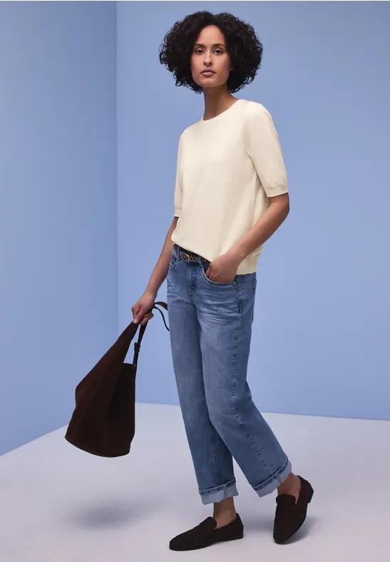 Pull-over en couleur unie cream white melange