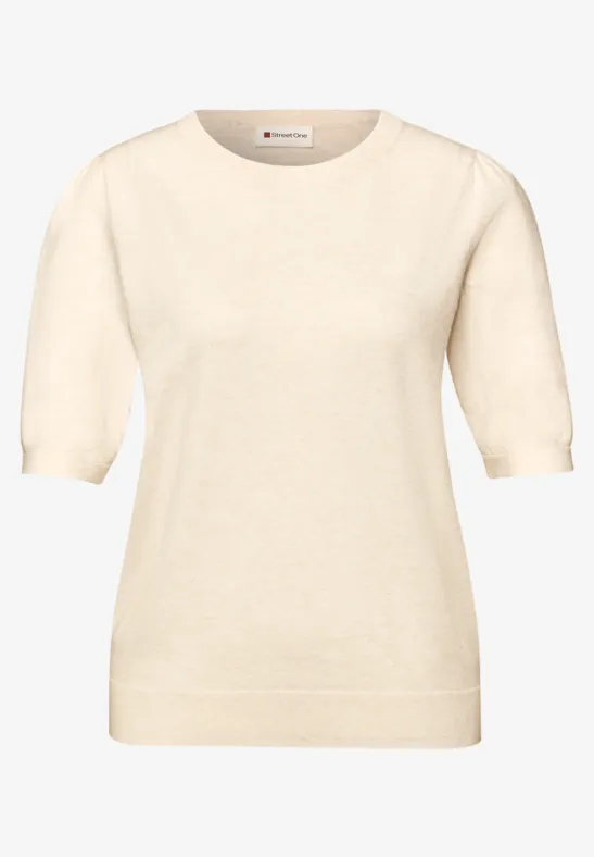 Pull-over en couleur unie cream white melange