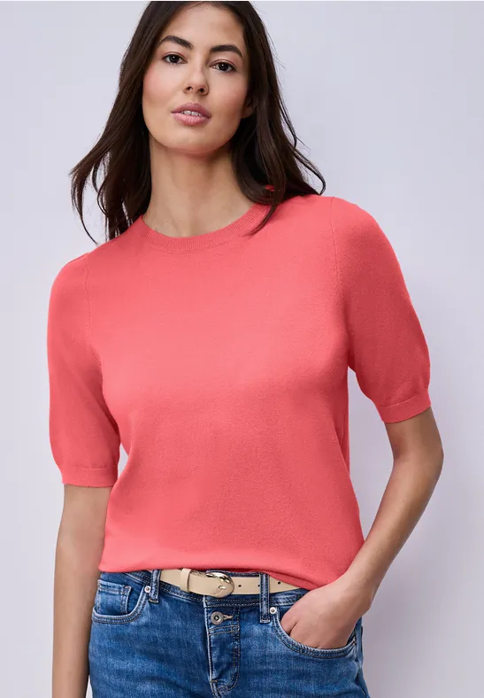 Pull-over en couleur unie striking coral