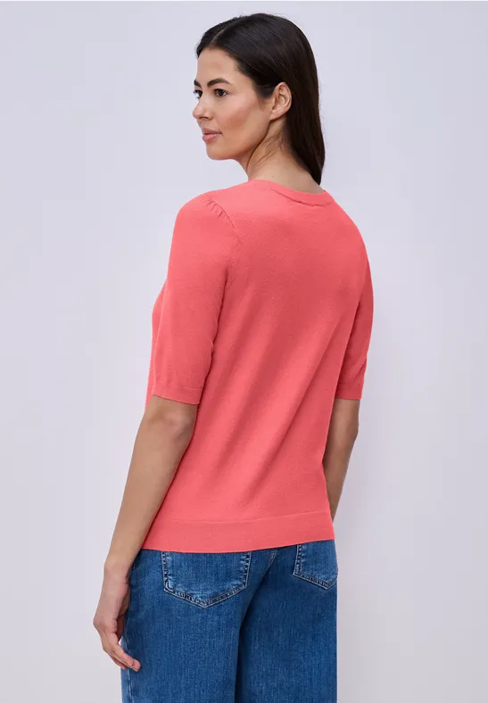 Pull-over en couleur unie striking coral