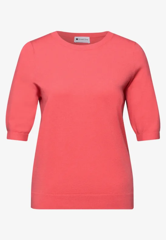 Pull-over en couleur unie striking coral