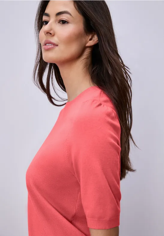 Pull-over en couleur unie striking coral