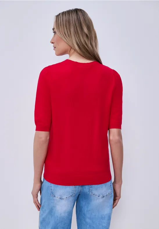 Pull-over en couleur unie salsa red