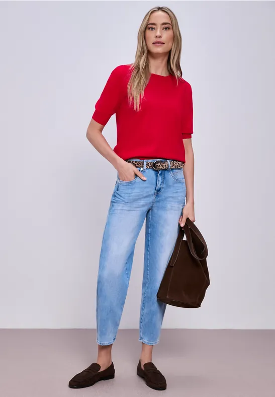 Pull-over en couleur unie salsa red