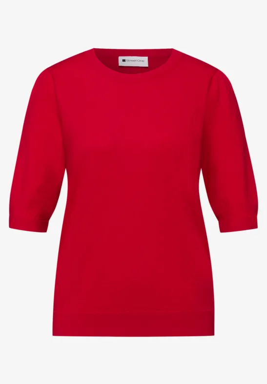 Pull-over en couleur unie salsa red