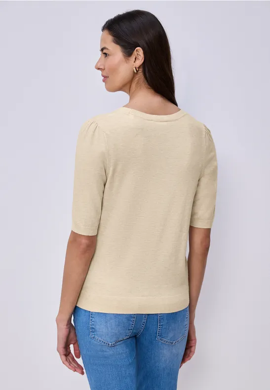Pull-over en couleur unie smoke beige mel.