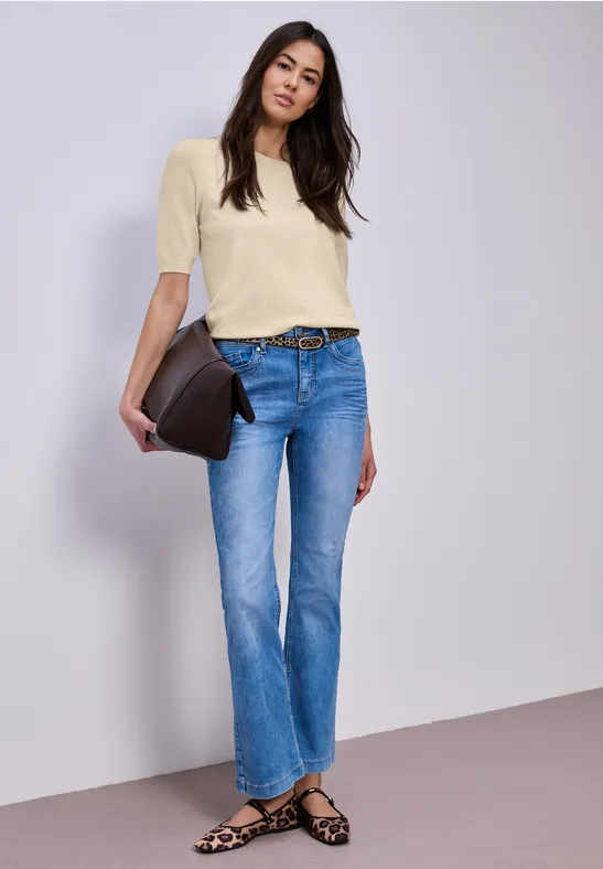 Pull-over en couleur unie smoke beige mel.